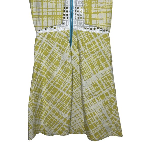 Walter Baker Women’s XS Yellow White Plaid Fit & Flare Sleeveless Dress - Picture 11 of 13